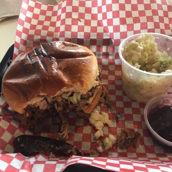 ZZQ Smokehouse - Pulled pork sandwich with side of slaw. Make sure you add some slaw to the sandwich - Barbeque Near Me - Eagan, Minnesota ZZQ Smokehouse - Pulled pork sandwich with side of slaw. Make sure you add some slaw to the sandwich - Barbeque Near Me - Eagan, Minnesota