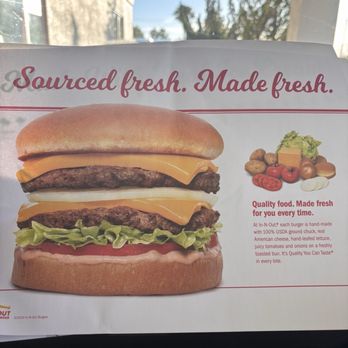 In-N-Out Burger - Paper placemat. I use mine as a bib for my in car dining experience. If you need more, ask. - Burgers Near Me - Santa Nella, California