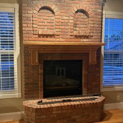 Reclaimed - Before white washing brick fireplace
