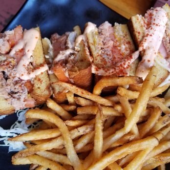 Down the Hatch Maui - Lobster and crab sandwich. Looks better than it taste. - Seafood Near Me - Lahaina, Hawaii Down the Hatch Maui - Lobster and crab sandwich. Looks better than it taste. - Seafood Near Me - Lahaina, Hawaii
