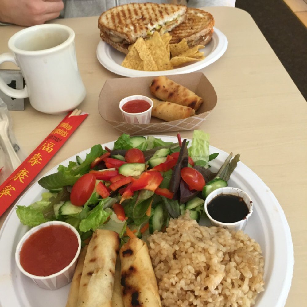 Loving Hut - Spring roll combo and veggie panini - Vegan Near Me - Cincinnati, Ohio Loving Hut - Spring roll combo and veggie panini - Vegan Near Me - Cincinnati, Ohio