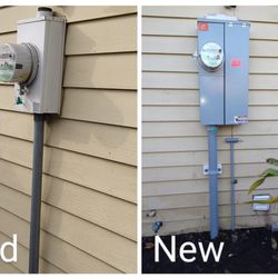 Ascend Electric - We had to upgrade this unsatisfactory utility meter in order to safeguard our client's new home.