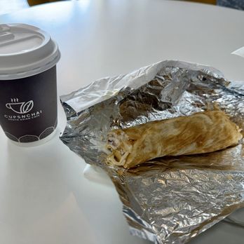 CupsnChai - Achari Chicken Wrap and Amore Chai Latte - Coffee & Tea Near Me - Canton, Michigan