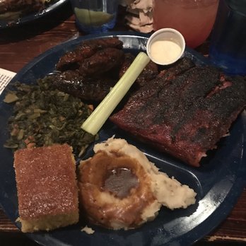 Dinosaur Bar-B-Que - I ordered the ribs & Wings with mashed potatoes and collard greens with the Dino Punch - Barbeque Near Me - Brooklyn, New York Dinosaur Bar-B-Que - I ordered the ribs & Wings with mashed potatoes and collard greens with the Dino Punch - Barbeque Near Me - Brooklyn, New York