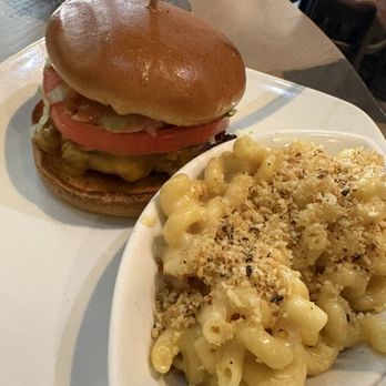 Firebirds Wood Fired Grill - Burger with Mac and cheese - Steakhouses Near Me - Durham, North Carolina Firebirds Wood Fired Grill - Burger with Mac and cheese - Steakhouses Near Me - Durham, North Carolina
