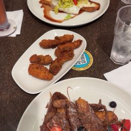 Chocolate French toast and open croissant Chocolate French toast and open croissant
