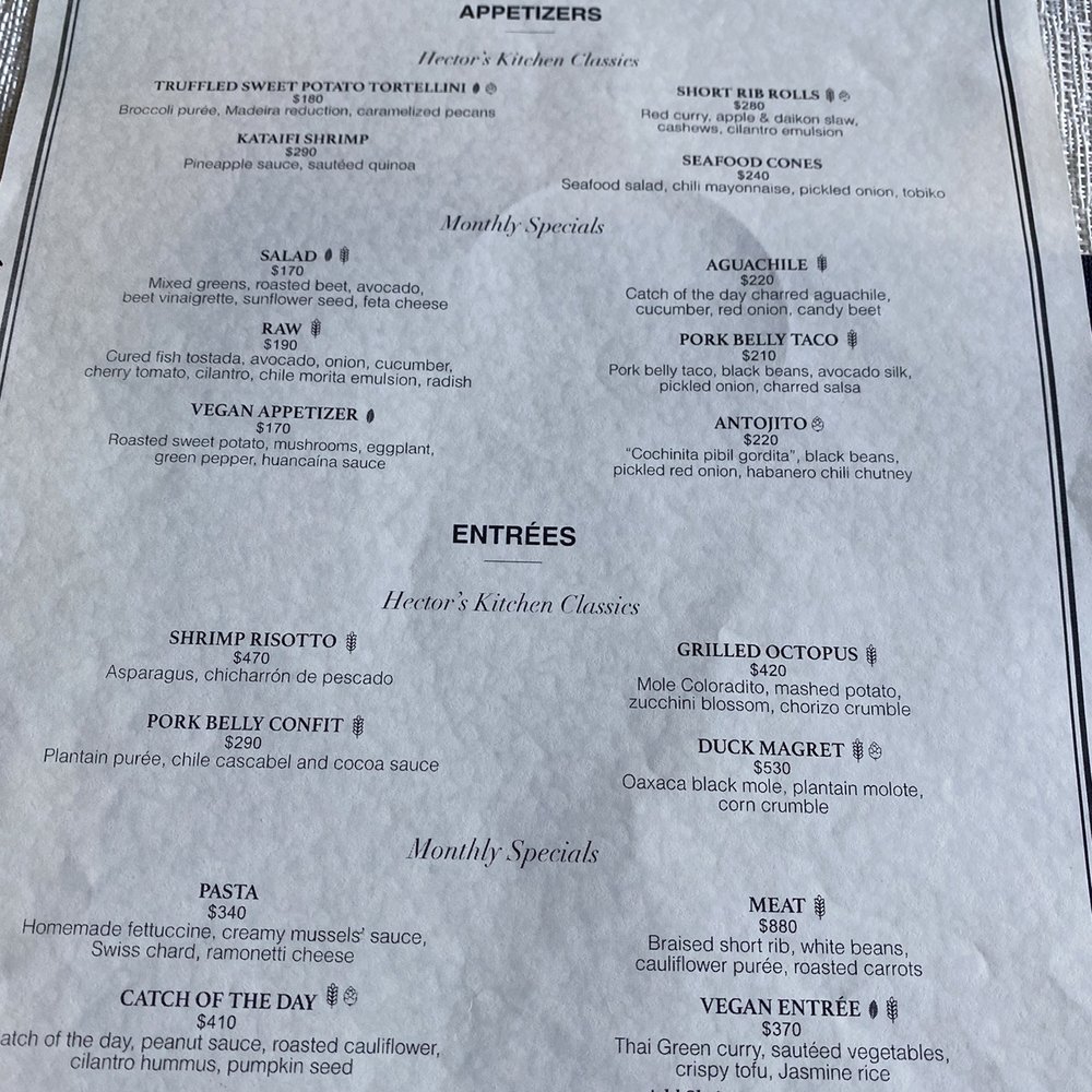 Hector's Kitchen - Menu - Signature Cuisine Near Me - Punta de Mita, NAY Hector's Kitchen - Menu - Signature Cuisine Near Me - Punta de Mita, NAY