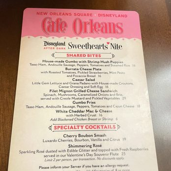 Cafe Orleans - Sweethearts Nite menu pt 1 - Cajun/Creole Near Me - Anaheim, California
