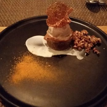 Husk - Anson Mills Oatmeal Pie, Pecan Praline Icecream, "Whipped" Buttermilk, Sesame Seed Tuile - American Near Me - Charleston, South Carolina