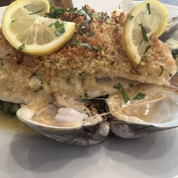 Insatiable Eats - Fluke orreganato with clams - Caterers Near Me - Riverhead, New York