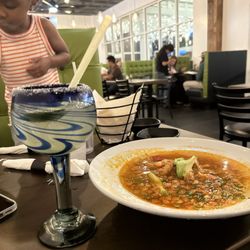 LA RANCHERITA GRILL & TEQUILA BAR - I'm a soup girl no matter the season. I got a de la casa drink (really good).