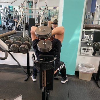 Two Arm Seated Dumbbell Extension