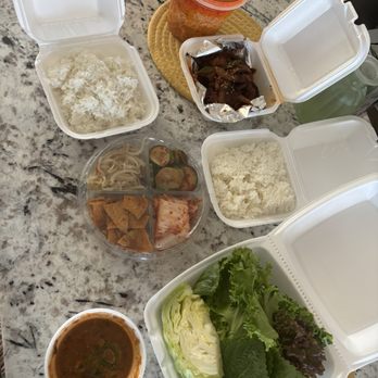 Lee's Korean BBQ - Ssam bap with no meat that I ordered seafood and combo with spicy pork and beef sundubu which was suppose to be seafood - Korean Near Me - Las Vegas, Nevada