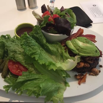 Fire Vine Grill & Bar - Swiss mushroom burger with avocado and bacon.   Yum - Bars Near Me - Burlingame, California