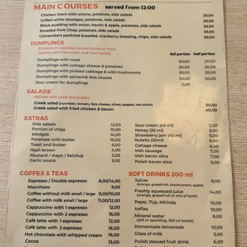 Milkbar Tomasza - Menu pg. 1 - Polish Near Me - Kraków, Massachusetts Milkbar Tomasza - Menu pg. 1 - Polish Near Me - Kraków, Massachusetts