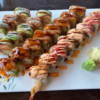 Sky Asian Cuisine - Twister roll, Christmas roll, Demon roll - I can't decide which is my fav they are all delicious. - Sushi Bars Near Me - Dayton, Ohio Sky Asian Cuisine - Twister roll, Christmas roll, Demon roll - I can't decide which is my fav they are all delicious. - Sushi Bars Near Me - Dayton, Ohio