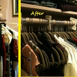 DMA Organizing - Standardizing hangers is a simple way to get better access and visibility in a clothes closet.