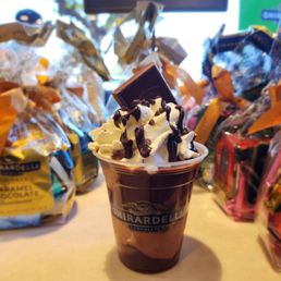 Chocolate lover's hot fudge sundae. Chocolate lover's hot fudge sundae.