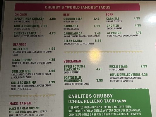 Menu photo 3 Chubby's Tacos Raleigh, NC Menu photo 3 Chubby's Tacos Raleigh, NC