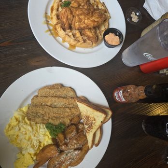 The Brunch Apothecary - Chicken and waffle, country fried steak and eggs. - Breakfast & Brunch Near Me - Dacula, Georgia