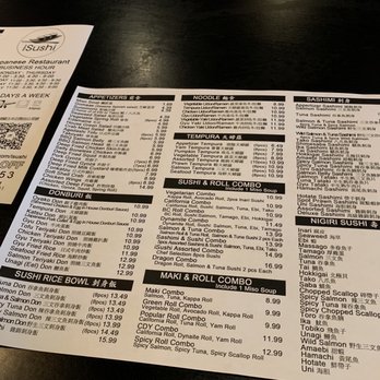 iSushi Japanese Restaurant - Paper menu - Japanese Near Me - Vancouver, British Columbia iSushi Japanese Restaurant - Paper menu - Japanese Near Me - Vancouver, British Columbia
