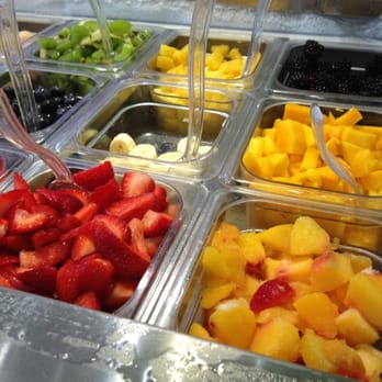 Yogurtland - 6/2015 an array of toppings~ my favorites today were the mango and strawberries - Ice Cream & Frozen Yogurt Near Me - Mission Viejo, California Yogurtland - 6/2015 an array of toppings~ my favorites today were the mango and strawberries - Ice Cream & Frozen Yogurt Near Me - Mission Viejo, California