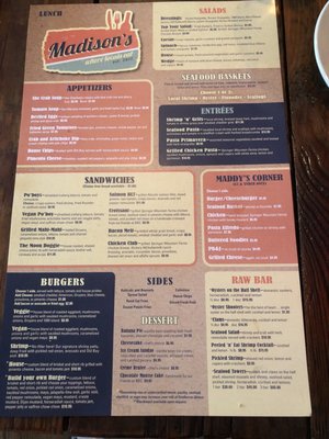 Menu photo 8 Madison's Port Royal, SC