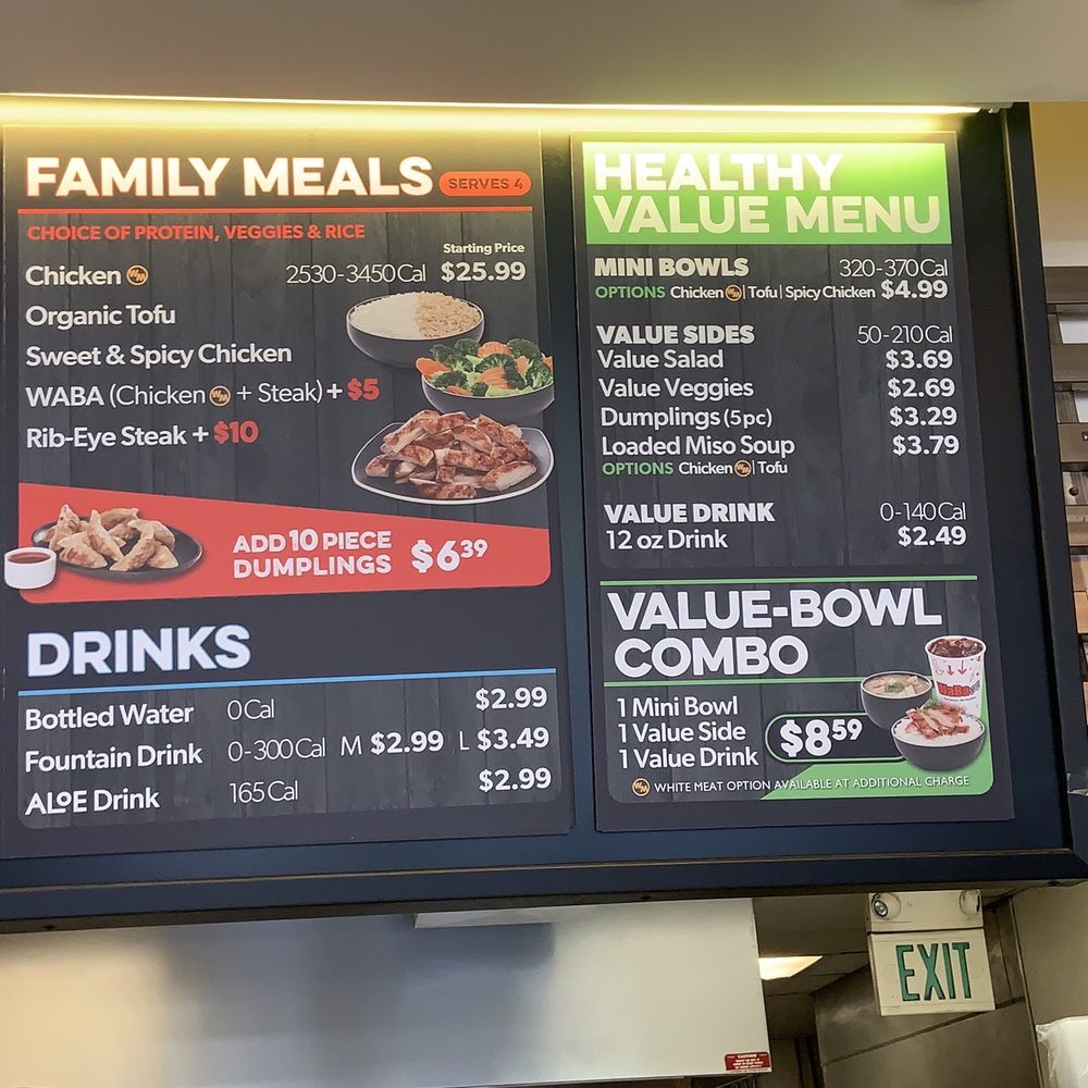 WaBa Grill - Menu 07.01.23 - Fast Food Near Me - Fullerton, California