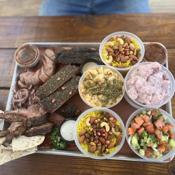 KG BBQ - Pomegranate zatar ribs, brisket, lamb chops, and almost every side - Egyptian Near Me - Austin, Texas