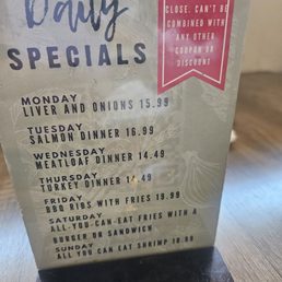 Daily specials Daily specials