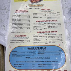Holiday Burgers - Breakfast menu