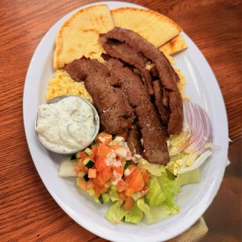 Mediterranean Latin Grill - Second Gyro Plate (No Sauce but much better meat - not dried out) - Mediterranean Near Me - Las Vegas, Nevada Mediterranean Latin Grill - Second Gyro Plate (No Sauce but much better meat - not dried out) - Mediterranean Near Me - Las Vegas, Nevada