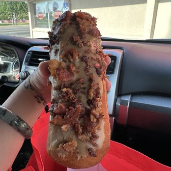 Randy's Donuts - Maple Bacon Maple Long John - Donuts Near Me - Fresno, California Randy's Donuts - Maple Bacon Maple Long John - Donuts Near Me - Fresno, California