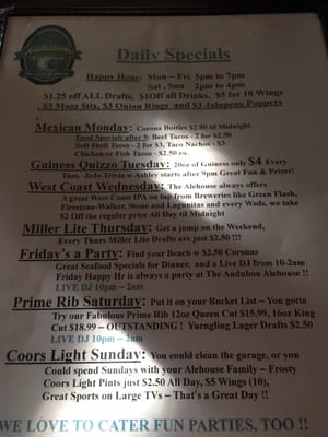 Menu photo 6 Audubon Ale House Audubon, PA