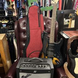 Bayside Thrift - A guitar set that was hiding a cute leather chair!!