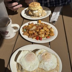 Biscuit & gravy, Potatoes O'Ryan, Chicken Biscuit