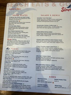 Menu photo 1 Simmzy's Manhattan Beach, CA