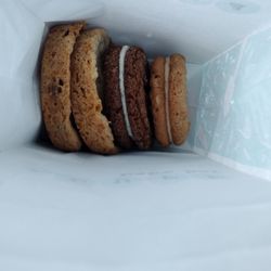 Fluff Bake Bar - 3 couch potatoes, molasses bacon fat sandwich, oatmeal with marshmallow butter cream sandwich. Others eaten already