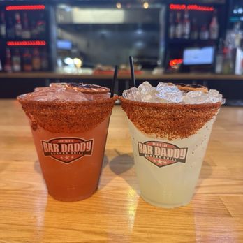 Bar Daddy - pineapple martini (right) and strawberry lychee martini (left) - Burgers Near Me - Rancho Cucamonga, California