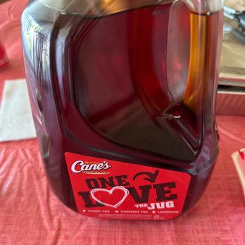 Raising Cane's Chicken Fingers - Sweet tea jug - Chicken Shop Near Me - Phoenix, Arizona Raising Cane's Chicken Fingers - Sweet tea jug - Chicken Shop Near Me - Phoenix, Arizona