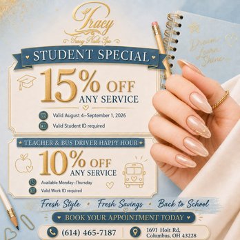 Tracy Nails & Spa - -- !
The new school year is almost here! Tracy Nails is celebratin - Nail Salons Near Me - Columbus, Ohio Tracy Nails & Spa - -- !
The new school year is almost here! Tracy Nails is celebratin - Nail Salons Near Me - Columbus, Ohio