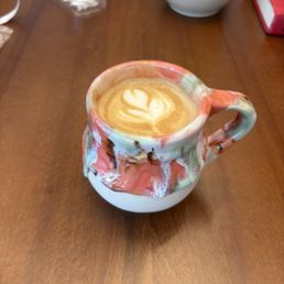 Cappuccino (the mugs here are always different and so cute!) Cappuccino (the mugs here are always different and so cute!)