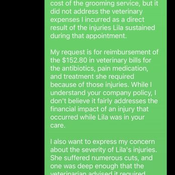 Groombar - My response to the company declining vet costs - Pet Groomers Near Me Groombar - My response to the company declining vet costs - Pet Groomers Near Me