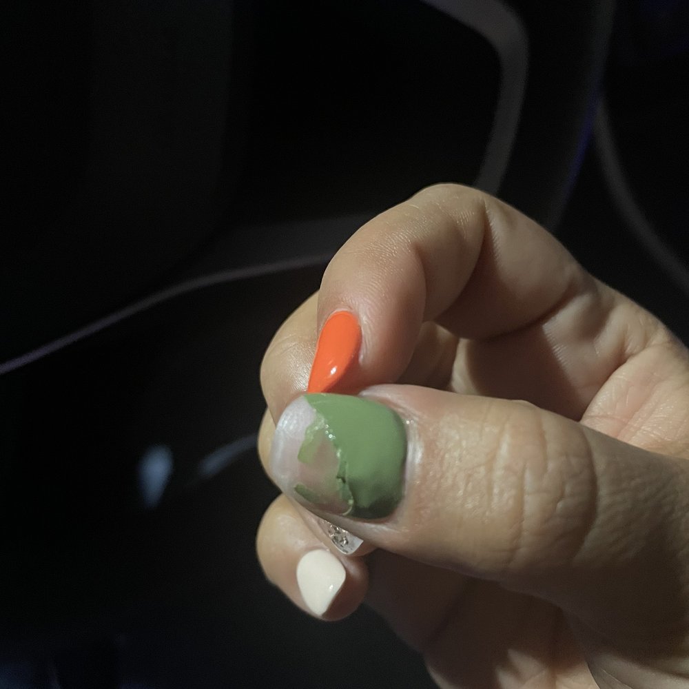 When gel polish isn't cured completely it looks like this