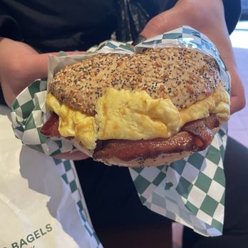 Leon’s Bagels - Bacon egg & cheese on an everything bagel - Bagels Near Me - New York, New York