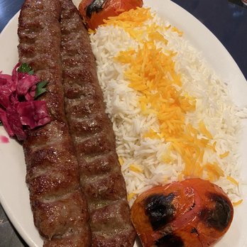 Soroush - Beef Koobideh Kabob and Basmati rice. - Persian/Iranian Near Me - Las Vegas, Nevada Soroush - Beef Koobideh Kabob and Basmati rice. - Persian/Iranian Near Me - Las Vegas, Nevada