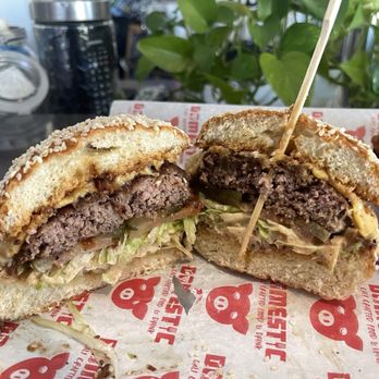 DOMESTIC - Bacon Jam Burger cross section - Barbeque Near Me - La Puente, California