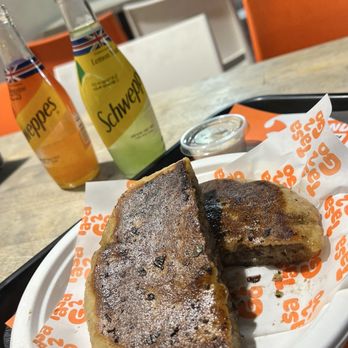 Tasa2Go - Hawawshi with ground beef in lamb fat with side of tahin and traditional, imported, Schweppes. - Egyptian Near Me - Fullerton, California