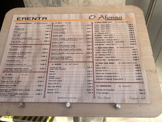 Menu photo 1 O Afonso Porto, 13