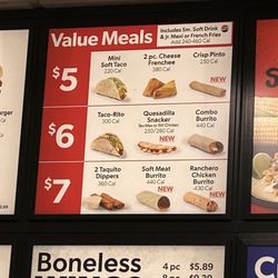Amigos/Kings Classic - Value meal menu